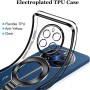 Funda para Realme 12 Pro /12 Pro Plus, Magnética Transparente Galvanizado Funda con Soporte, Silicona TPU Suave Ultra Delgada