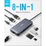 Anker PowerExpand 8-in-1 USB C Adaptador, USB C Media Hub, Dual 4K HDMI, 100W Power Delivery 1 Gbps Ethernet 2 Puertos de Datos