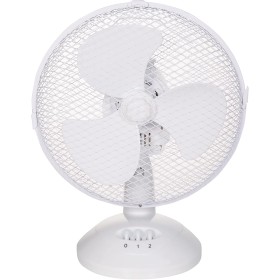 Russell Hobbs Portable Desk Fan, 9 Inch 2 Speeds Wide Angle Oscillation Quiet Fan for Bedroom Office White RHPDF0921