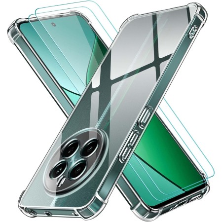 ivoler Funda para Realme 12 4G / Realme 12 Plus (No para Realme 12 5G / Realme 12x) con 2 Piezas Cristal Templado, Transparente