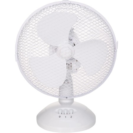 Russell Hobbs Portable Desk Fan, 9 Inch 2 Speeds Wide Angle Oscillation Quiet Fan for Bedroom Office White RHPDF0921