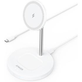 Anker PowerWave 2 en 1 Magnetic Stand Lite, estación de Carga inalámbrica, Cargador con Cable USB-C de 150 cm, Compatible con