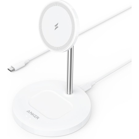Anker PowerWave 2 en 1 Magnetic Stand Lite, estación de Carga inalámbrica, Cargador con Cable USB-C de 150 cm, Compatible con