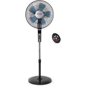 Orbegozo SF 0640, Silent Standing Fan with Remote Control, Oscillating, Tilt Head, Timer, 2 Speeds + Turbo + Silent, 65 W Black