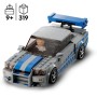 LEGO Speed Champions Nissan Skyline GT-R (R34) de 2 Fast 2 Furious, Maqueta de Coche Juguete para Construir, Minifigura de Brian