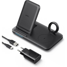 Cargador inalámbrico Anker 335, estación de Carga Plegable 3 en 1 con Adaptador de Corriente, para iPhone 13/13 Pro Max/12,
