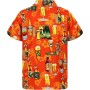 Generisch 2025 - Camisa casual de manga corta para hombre con estampado de solapas sueltas con botones estilo floral de arena de
