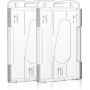 Vicloon Badge Holder Horizontal, 2pcs Soporte Tarjetas Transparente de Plástico Duro, Protector de Tarjeta de Identificación,