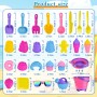 31Piezas Juguetes de Arena para Playa,Pala de cubeta de Arena Plegable y e rastrillo de,Juego de moldes para Helados en la