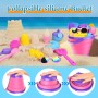 31Piezas Juguetes de Arena para Playa,Pala de cubeta de Arena Plegable y e rastrillo de,Juego de moldes para Helados en la