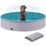 Navaris Piscina para Perros con aspersor - Piscina Plegable para Mascotas de PVC con Lona Protectora - Bañera Redonda de