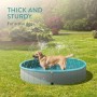 Navaris Piscina para Perros con aspersor - Piscina Plegable para Mascotas de PVC con Lona Protectora - Bañera Redonda de