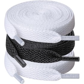 UpUGo 3 Pares de Cordones, Cordones Planos de 8 mm de Ancho Para Zapatillas Deportivas, Correr, Adultos