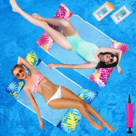 YlYADl Colchoneta Piscina Adultos,2pcs Hamaca de Agua Colchoneta Piscina Hinchable,4 en 1 Hinchables para Piscina,Colchón