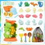 Ulikey Juguetes de Playa para Niños, Juguete Arenero Dinosaurio para Chico Chica, con Rueda de Agua, Bolsa de Malla, Moldes de