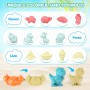 Ulikey Juguetes de Playa para Niños, Juguete Arenero Dinosaurio para Chico Chica, con Rueda de Agua, Bolsa de Malla, Moldes de