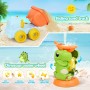 Ulikey Juguetes de Playa para Niños, Juguete Arenero Dinosaurio para Chico Chica, con Rueda de Agua, Bolsa de Malla, Moldes de