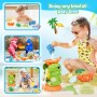 Ulikey Juguetes de Playa para Niños, Juguete Arenero Dinosaurio para Chico Chica, con Rueda de Agua, Bolsa de Malla, Moldes de