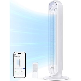 Dreo Quiet Standing Fan, Tower Fan with 25 ft/s Speed, 4 Speeds, 90° Rotation, 8 Hours Timer, LED Display and Remote Control