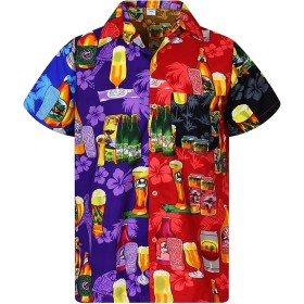 Generisch 2025 - Camisa casual de manga corta para hombre con estampado de solapas sueltas con botones estilo floral de arena de