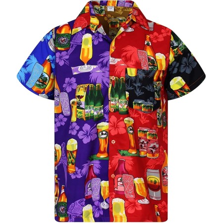 Generisch 2025 - Camisa casual de manga corta para hombre con estampado de solapas sueltas con botones estilo floral de arena de