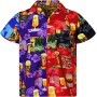 Generisch 2025 - Camisa casual de manga corta para hombre con estampado de solapas sueltas con botones estilo floral de arena de