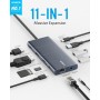 Anker PowerExpand+ - Adaptador 11 en 1, con 4K @ 60Hz HDMI y DP, 100 W Power Delivery, USB-C y 3 Puertos de Datos USB-A, 1 Gbps