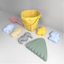 JasCherry 10 Piezas Juguetes de Playa de Silicona, Juguetes Playa Niños Bebe con Cubo Playa, Palas, Juego de Moldes de Arena de