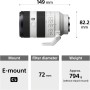 Sony FE 70-200mm F4 G OSS II, Teleobjetivo Zoom G Full-Frame (SEL70200G2)
