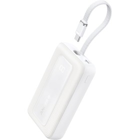 Anker Zolo Power Bank, Cargador Portátil de Alta Velocidad de 10000mAh 30W con Cable USB-C Integrado, 1 USB-C & A, Batería para