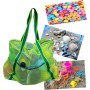 Leberna Bolsa de playa de malla grande, plegable, ligera, resistente, para juguetes