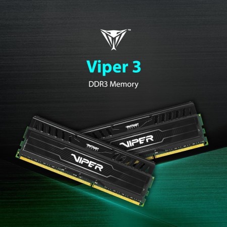 Patriot Memory Viper 3 Black Mamba DDR3 1866 16GB (2x8GB) C10 Kit Memoria de Juego XMP 1.3 Negro PV316G186C0K
