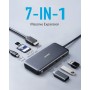 Anker Adaptador de concentrador USB C, 7 en 1, Adaptador USB C, con 4 K HDMI, Entrega de energía, Puerto de Datos USB C, Lector