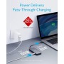 Anker Adaptador de concentrador USB C, 7 en 1, Adaptador USB C, con 4 K HDMI, Entrega de energía, Puerto de Datos USB C, Lector
