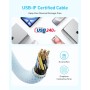 Anker Cable USB C a USB C Zolo, 240W cable de carga rápida tipo C trenzado y anti-suciedad, conector delgado, para iPhone serie