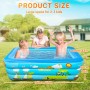 Jiosdo Piscina infantil hinchable de 150 cm, piscina infantil familiar, piscina infantil, rectangular, con suelo suave inflable,