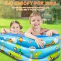 Jiosdo Piscina infantil hinchable de 150 cm, piscina infantil familiar, piscina infantil, rectangular, con suelo suave inflable,