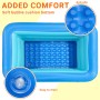 Jiosdo Piscina infantil hinchable de 150 cm, piscina infantil familiar, piscina infantil, rectangular, con suelo suave inflable,