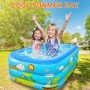 Jiosdo Piscina infantil hinchable de 150 cm, piscina infantil familiar, piscina infantil, rectangular, con suelo suave inflable,