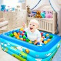 Jiosdo Piscina infantil hinchable de 150 cm, piscina infantil familiar, piscina infantil, rectangular, con suelo suave inflable,