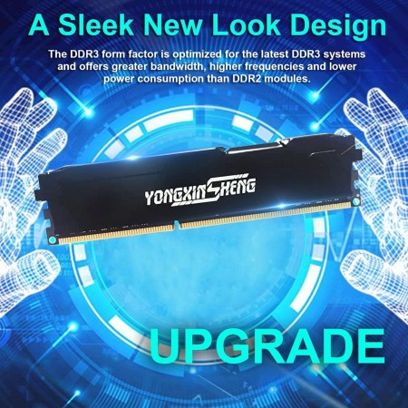 Yongxinsheng DDR3 16GB Kit (8GBx2) 1600MHz Memoria Ram Escritorio Udimm PC3-12800 Sin ECC Sin Búfer 1.5V CL11 2Rx8 Dual Rank 240