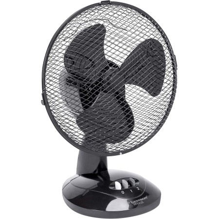 Bestron Table fan Ø 27 cm, small fan with 2 speed levels and oscillation function of 75°, height: 29 cm, 30 W, DDF27G, colour: