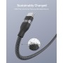 Anker Car Carplay Cable for iPhone 16 15 Pro Max Plus, Upcycled Braided USB A to USB C Car Charger Cord for Samsung Note20 and