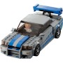 LEGO Speed Champions Nissan Skyline GT-R (R34) de 2 Fast 2 Furious, Maqueta de Coche Juguete para Construir, Minifigura de Brian