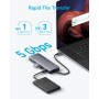 Anker USB-C Hub (14-in-1, Triple Display), HDMI 4K a 60 Hz con Power Delivery de 100 W, Puertos USB-C y USB-A de 5 Gbps,
