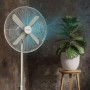Cecotec EnergySilence 600 WoodDesk Desk Fan, 40 W, Wood Colour Finish, Diameter 12" with 4 Blades, 3 Speeds, Oscillation,