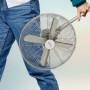 Cecotec EnergySilence 600 WoodDesk Desk Fan, 40 W, Wood Colour Finish, Diameter 12" with 4 Blades, 3 Speeds, Oscillation,