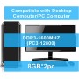 TECMIYO 16GB (2x8GB) Memoria RAM DDR3 16GB RAM PC3-12800U/PC3L-12800 DDR3L 1600MHz UDIMM CL11 1.35V/1.5V 240Pin Non-ECC