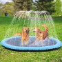 Tosekry Juegos Piscina para Niños, 200CM Piscina Chorros Perro Antideslizante Piscina, Juegos de Agua para Niños Exterior Juegos