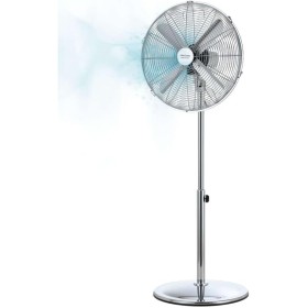 Cecotec EnergySilence 620 Retrostyle Floor Fan, 50 W, Chrome Finish, 16" Diameter with 4 Blades, 3 Speeds, Oscillation,